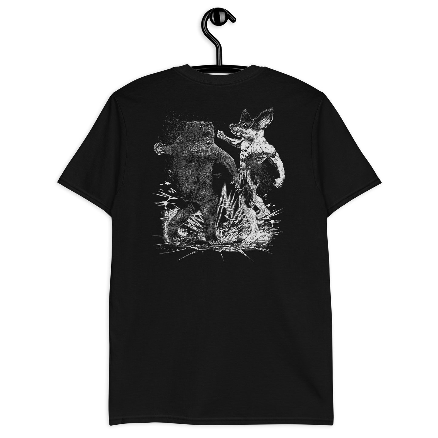 Bear Fighter Unisex T-Shirt (Back Print)