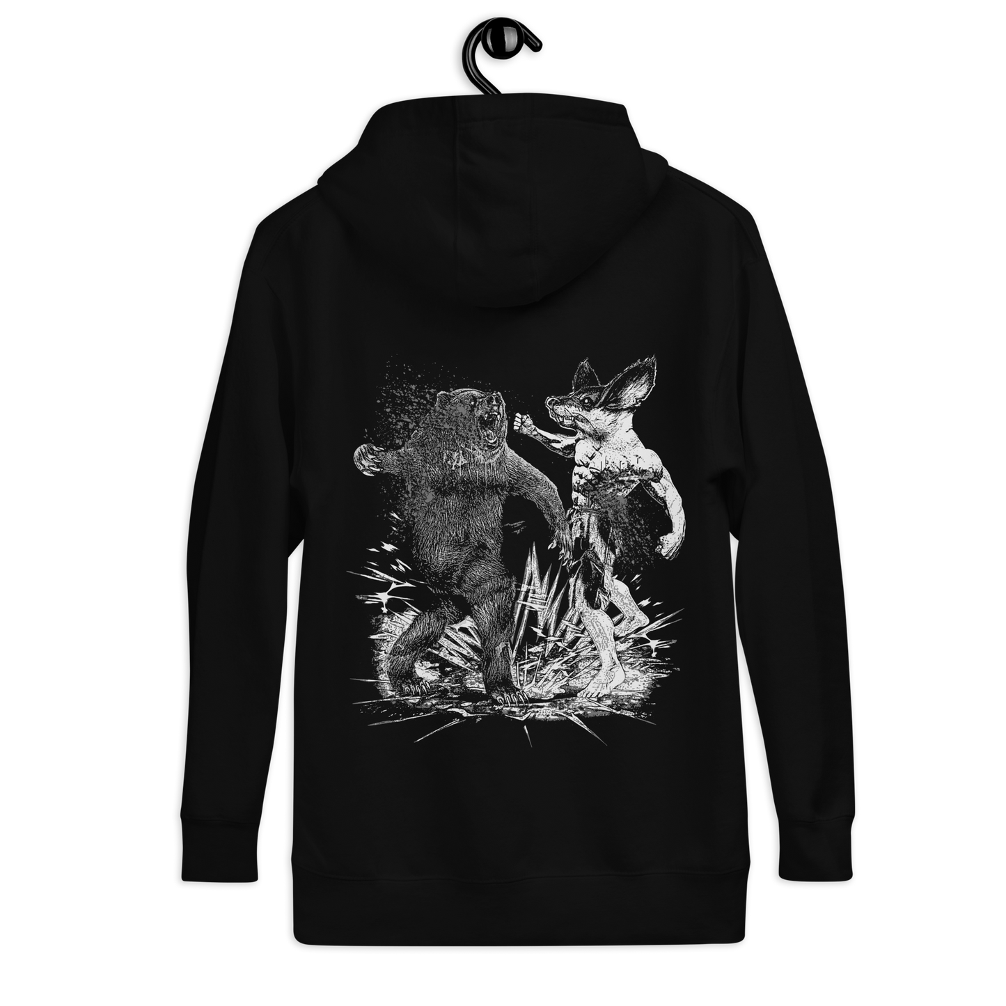 Bear Fighter Unisex Hoodie (Back Print)