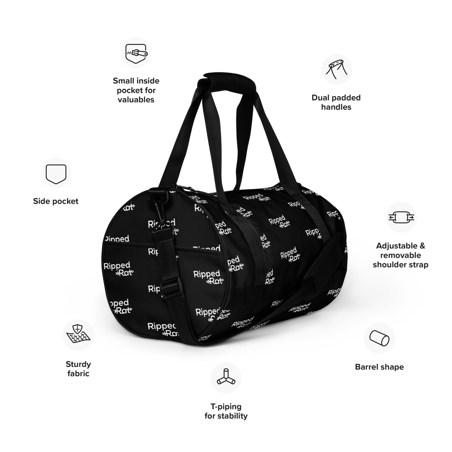 RippedRat Duffle Bag (Black)